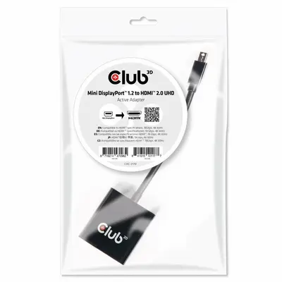 Club 3D Átalakító - CAC-2170 (Mini DisplayPort 1.2 to HDMI 2.0, 4K60Hz, UHD, 3D aktív átalakító) – 2. kép