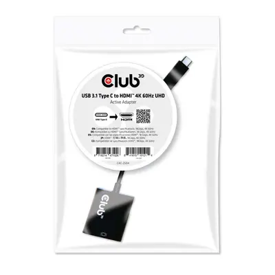 Club 3D Átalakító - CAC-2504 (3.1 USB-C Gen 1 to HDMI 2.0, 4K60Hz, HDR, Aktív) – 2. kép