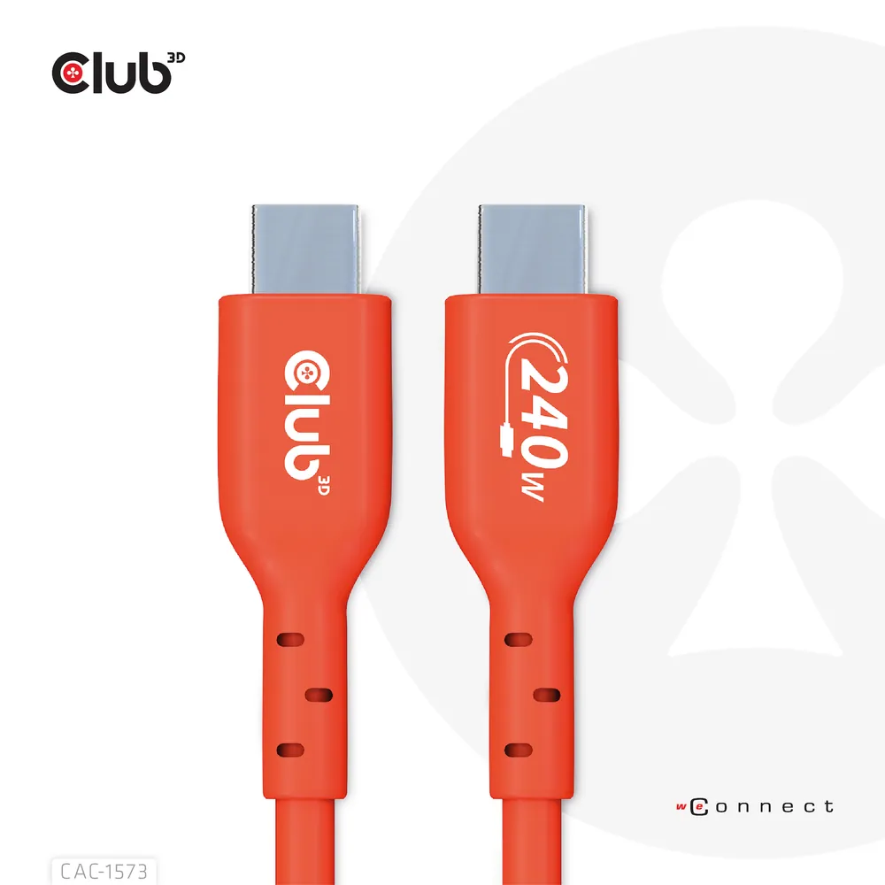 Club 3D Kábel - CAC-1573 (USB2 USB-C, Kétirányú, 480Mb, 240W EPR, M/M, 2m) – 2. kép