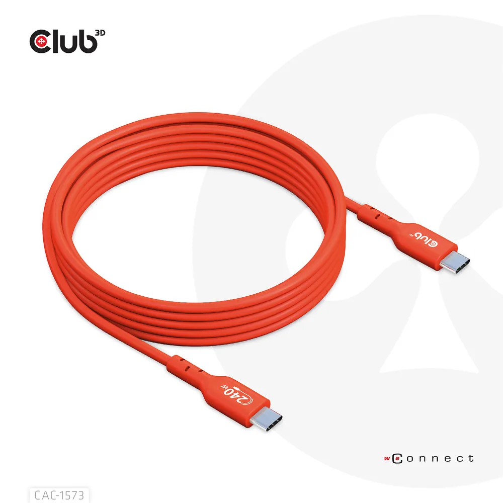 Club 3D Kábel - CAC-1573 (USB2 USB-C, Kétirányú, 480Mb, 240W EPR, M/M, 2m) – 3. kép
