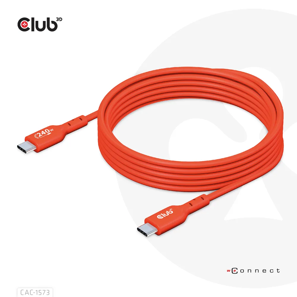 Club 3D Kábel - CAC-1573 (USB2 USB-C, Kétirányú, 480Mb, 240W EPR, M/M, 2m) – 4. kép