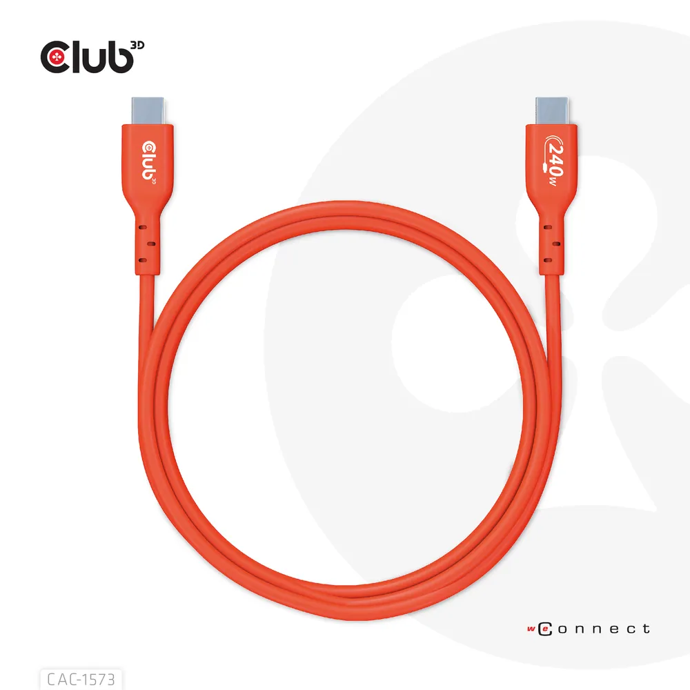 Club 3D Kábel - CAC-1573 (USB2 USB-C, Kétirányú, 480Mb, 240W EPR, M/M, 2m) – 5. kép