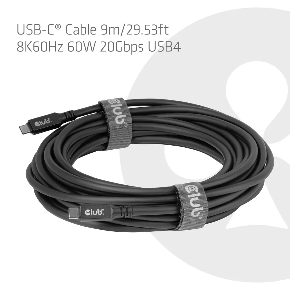 Club 3D Kábel - CAC-2509 (USB-C to USB-C, M/M, 100W, 8K60Hz, 20Gbps, 60W, 9m) – 2. kép