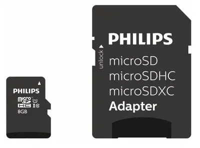 SD Micro 8GB HC Philips 1Adapter UHS-I U1