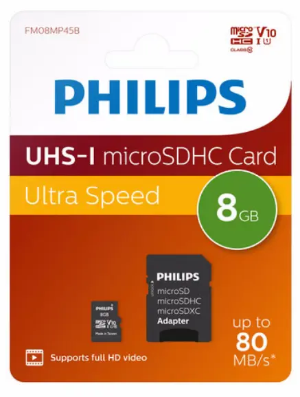 SD Micro 8GB HC Philips 1Adapter UHS-I U1 – 2. kép