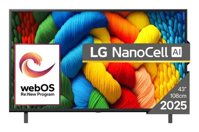 LG 43NANO80A3B 43"/109cm, NanoCell AI 4K Ultra HD Smart TV, 3840x2160, 3xHDMI/2xUSB/Wifi/LAN