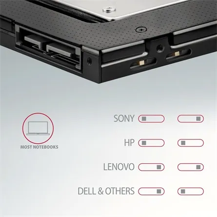 AXAGON RSS-CD09 ODD – 2,5" SATA SSD/HDD Caddy 9,5mm Black – 7. kép