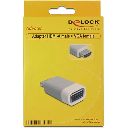 Delock HDMI -> VGA M/F adapter szürke – 2. kép