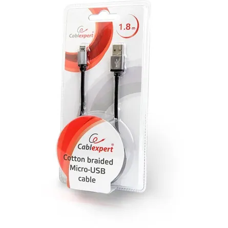 Gembird USB-A 2.0 -> USB-B 2.0 micro M/M adatkábel 1.8m ezüst – 2. kép