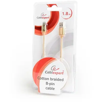Gembird CCB-mUSB2B-AMLM-6-G USB2.0 - Lightning cable 1,8m Gold