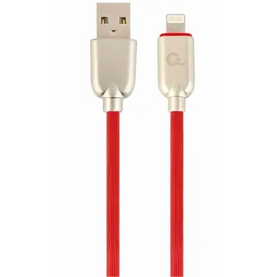 Gembird CC-USB2R-AMLM-2M-R Premium rubber 8-pin charging and data cable 2 m Red