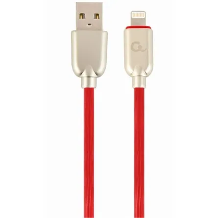 Gembird CC-USB2R-AMLM-2M-R Premium rubber 8-pin charging and data cable 2 m Red