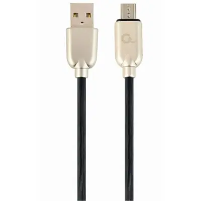 Gembird CC-USB2R-AMmBM-2M microUSB Premium rubber charging and data cable 2m Black