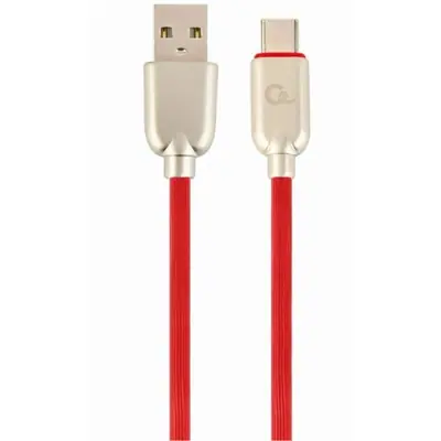 Gembird CC-USB2R-AMCM-2M-R Premium rubber Type-C USB charging and data cable 2 m Red