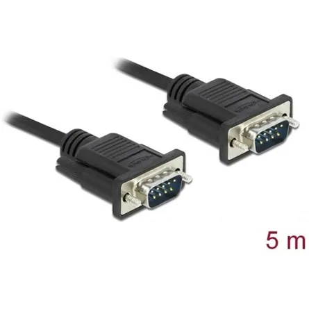 DeLock RS-232 D-Sub 9 male to male with narrow plug housing Serial Cable 5m Black