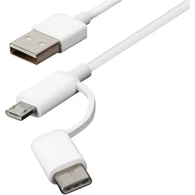 Xiaomi Mi 2 in 1 USB cable microUSB/USB Type-C 0,3m White