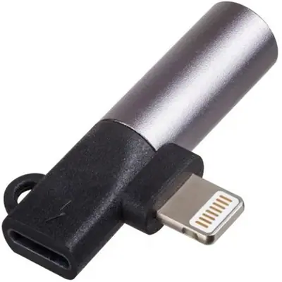Akyga AK-AD-63 Lightning / Lightning / Jack 3.5mm Adapter Black – 2. kép