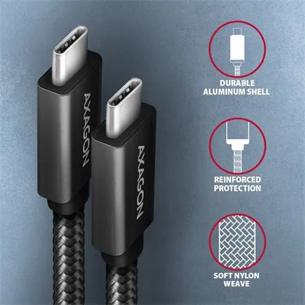 AXAGON BUCM32-CM10AB Speed+ USB-C > USB-C 3.2 Gen 2 Cable 1m Black – 3. kép