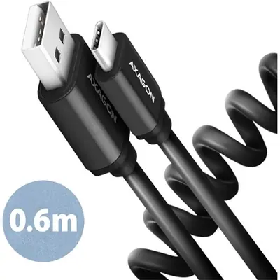 AXAGON BUCM-AM10TB Twister USB-C > USB-A Cable 0,6m Black