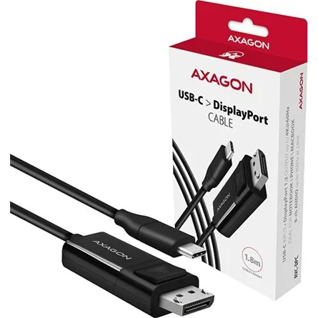 AXAGON RVC-DPC USB-C > DisplayPort cable 1,8m Black – 8. kép
