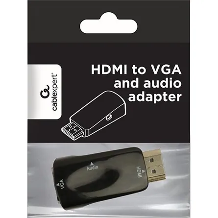 Gembird A-VGA-HDMI-02 VGA to HDMI + VGA adapter cable 0,15m Black – 2. kép