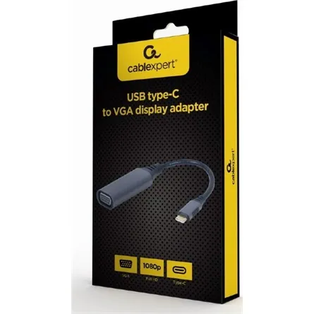 Gembird A-USB3C-VGA-01 USB Type-C to VGA Display Adapter Space Grey – 2. kép