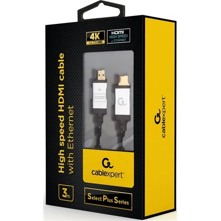 Gembird CCB-HDMIL-3M High speed HDMI with Ethernet Select Plus Series cable 3m Black/Grey – 2. kép