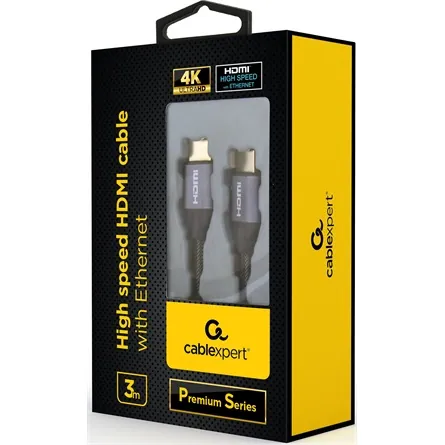 Gembird CCBP-HDMI-3M High speed HDMI with Ethernet Premium Series cable 3m Black/Grey – 2. kép