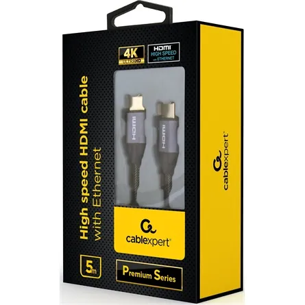 Gembird CCBP-HDMI-5M High speed HDMI with Ethernet Premium Series cable 5m Black/Grey – 2. kép