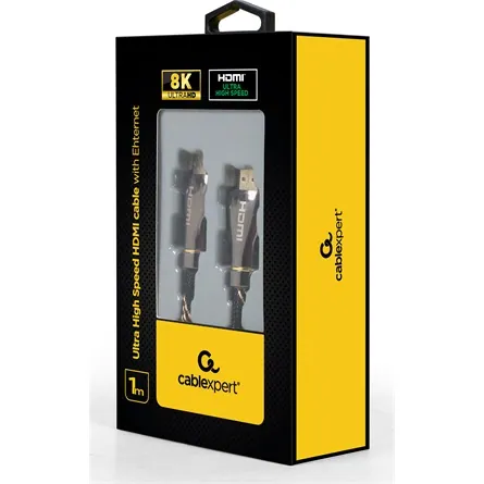 Gembird Premium Ultra High Speed HDMI 2.1 Ethernet - HDMI 2.1 Ethernet M/M video kábel 1m fekete – 2. kép