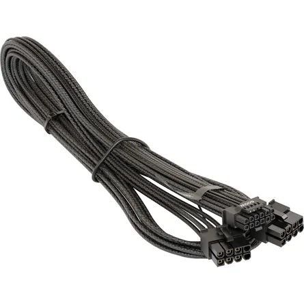 Seasonic 2db Power 8pin -> Power 16pin PCIe 12VHPWR F/F tápkábel 0.75m fekete (600W) – 2. kép