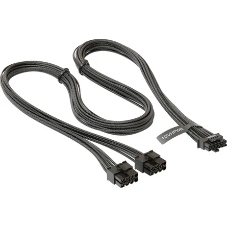 Seasonic 2db Power 8pin -> Power 16pin PCIe 12VHPWR F/F tápkábel 0.75m fekete (600W) – 3. kép