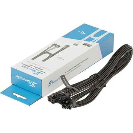 Seasonic 2db Power 8pin -> Power 16pin PCIe 12VHPWR F/F tápkábel 0.75m fekete (600W) – 4. kép