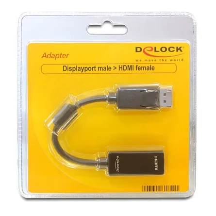 Delock Displayport -> HDMI M/F adapter fekete – 2. kép