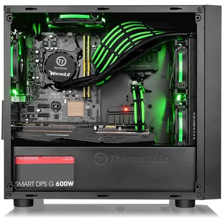 Thermaltake Versa H17 Window táp nélküli ablakos mATX számítógépház fekete – 3. kép