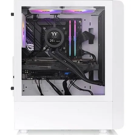 Thermaltake S200 TG ARGB Snow táp nélküli ablakos Mid Tower számítógépház fehér – 3. kép