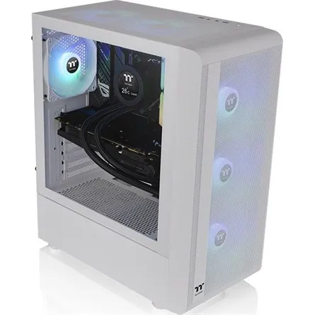Thermaltake S200 TG ARGB Snow táp nélküli ablakos Mid Tower számítógépház fehér – 5. kép