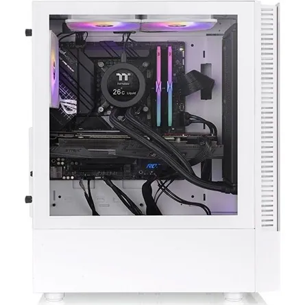 Thermaltake View 200 TG ARGB Snow táp nélküli ablakos Mid Tower számítógépház fehér – 3. kép