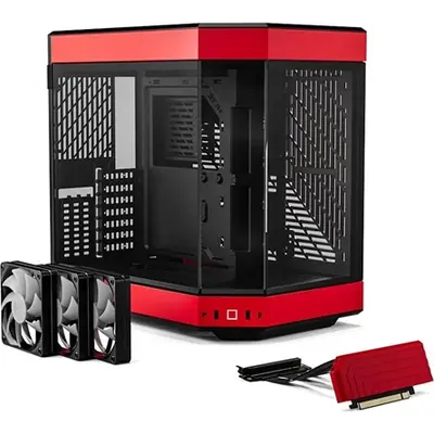 HYTE Y60 táp nélküli ablakos Mid Tower számítógépház piros-fekete – 2. kép