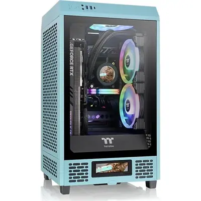 Thermaltake The Tower 200 táp nélküli ablakos MT Mini Tower számítógépház türkiz – 2. kép