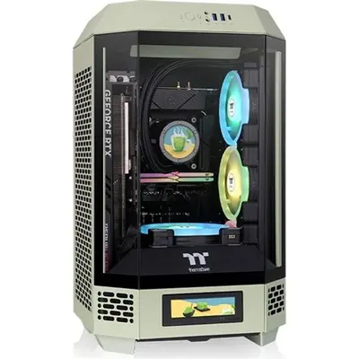 Thermaltake The Tower 250 Matcha Green táp nélküli ablakos Mini-ITX számítógépház zöld – 2. kép