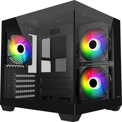 FSP S140-BA ARGB táp nélküli ablakos MT Mini Tower számítógépház fekete