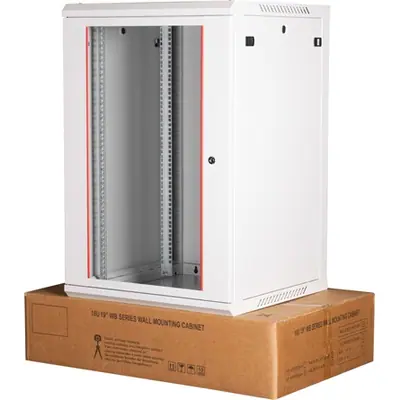 Lande PROlineB 600x600 lapraszerelt 18U 19" fali rack szekrény szürke – 2. kép