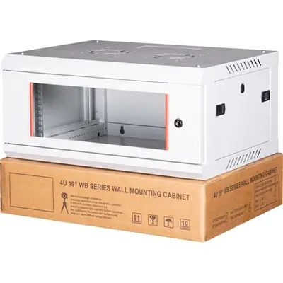 Lande PROlineB 600x450 lapraszerelt 4U 19" fali rack szekrény szürke – 2. kép