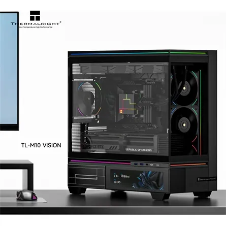 Thermalright TL-M10 Vision táp nélküli MT Mini Tower számítógépház fekete – 5. kép
