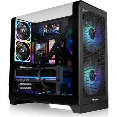 Thermaltake View 390 Air táp nélküli ablakos Mid Tower számítógépház fekete – 2. kép