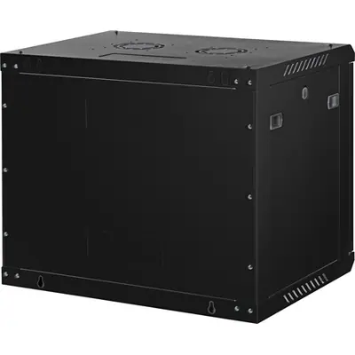 Lande PROlineB 600x450 lapraszerelt 9U 19" fali rack szekrény fekete – 2. kép