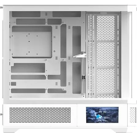 Thermaltake View 600 TG táp nélküli ablakos Full Tower számítógépház fehér 6"-os LCD kijelzővel – 2. kép