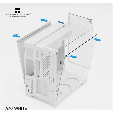 Thermalright A70 White táp nélküli ablakos Mid Tower számítógépház fehér – 4. kép