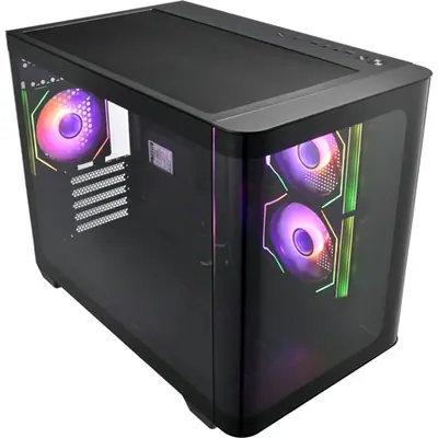 FSP S380 ARGB táp nélküli ablakos MT Mini Tower számítógépház fekete – 2. kép